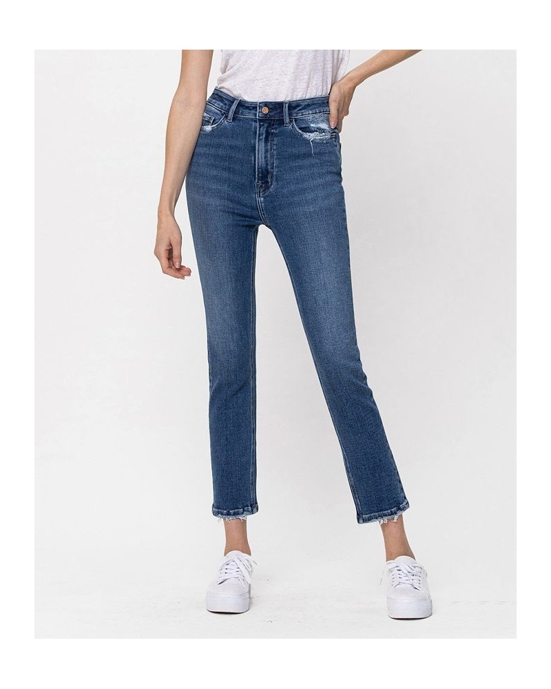 Women's Stretch High Rise Slim Straight Ankle Jeans Medium Blue $39.49 Jeans