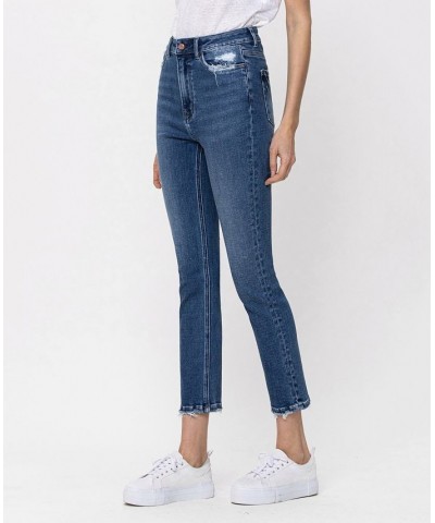 Women's Stretch High Rise Slim Straight Ankle Jeans Medium Blue $39.49 Jeans