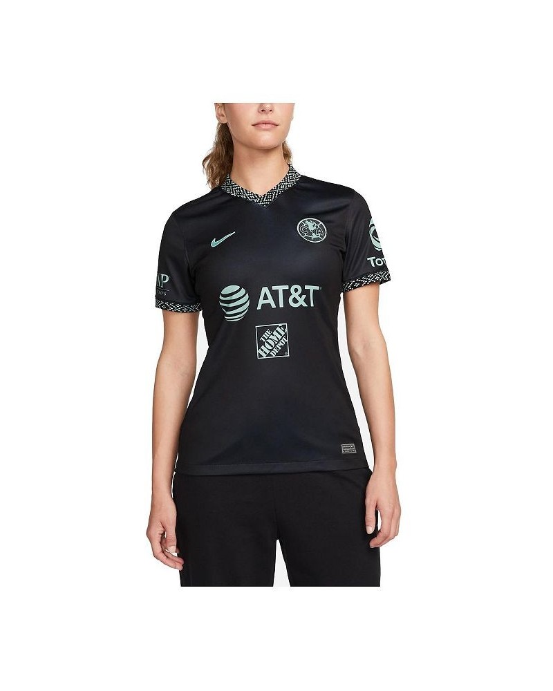 Women's Black Club America 2021/22 Third Replica Jersey Black $34.65 Jersey