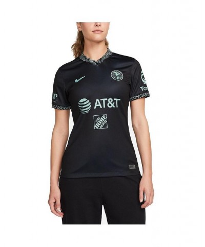 Women's Black Club America 2021/22 Third Replica Jersey Black $34.65 Jersey