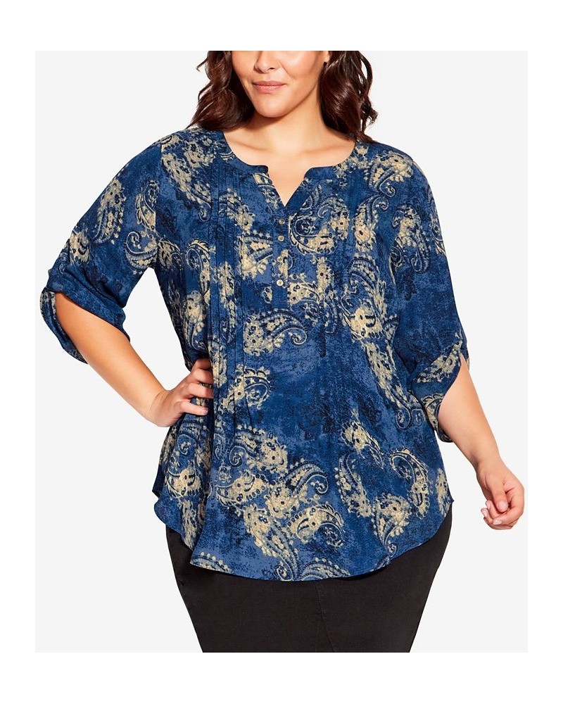 Plus Size Popover Blouse Top Paisley $19.39 Tops