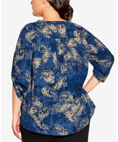 Plus Size Popover Blouse Top Paisley $19.39 Tops