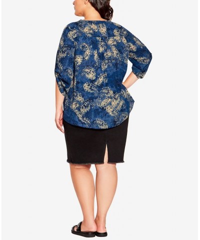 Plus Size Popover Blouse Top Paisley $19.39 Tops