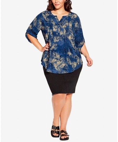 Plus Size Popover Blouse Top Paisley $19.39 Tops