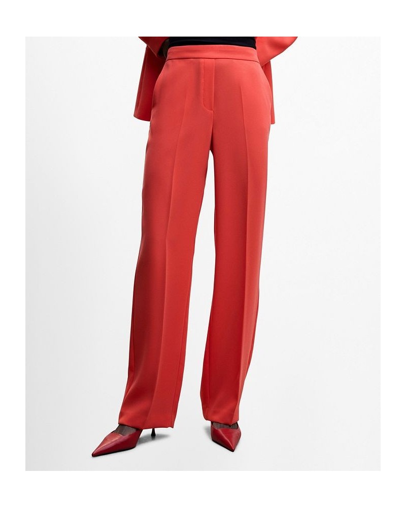 Women's Wide Leg Suit Pants Red $44.10 Pants