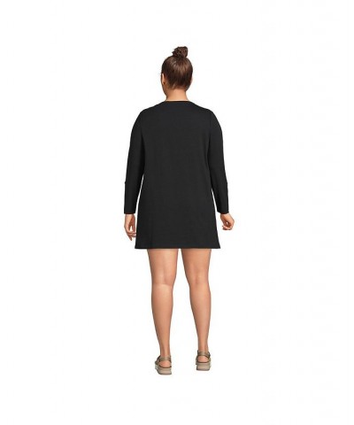 Women's Plus Size Cotton Jersey V-neck Tunic Swim Cover-up Shirtdress $26.38 Swimsuits