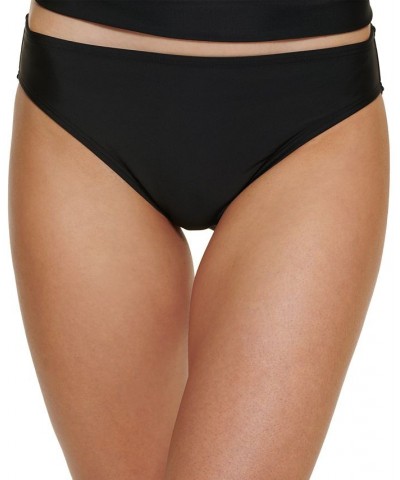 Striped Halter Tankini Top & Classic Bikini Bottoms Black $45.08 Swimsuits
