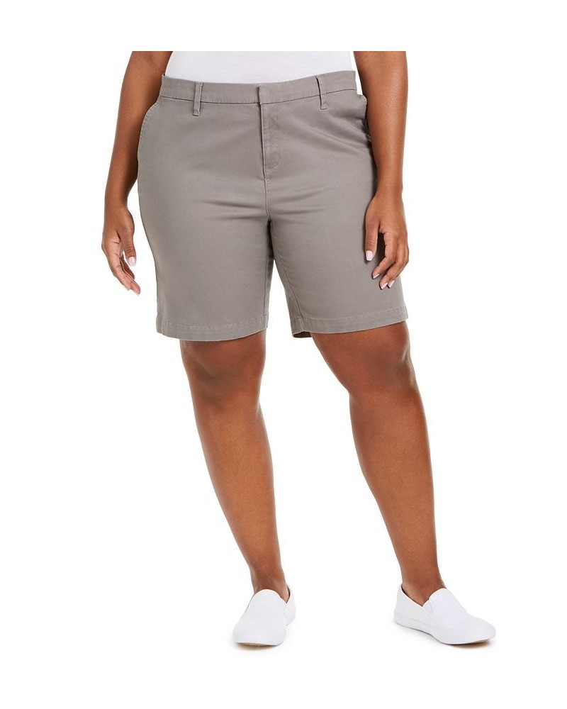 Plus Size Hollywood Bermuda Shorts Gray $18.80 Shorts