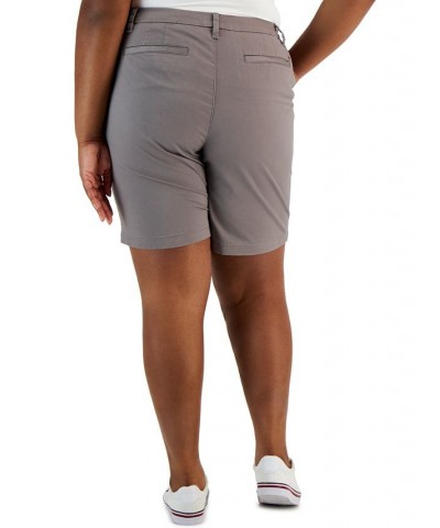 Plus Size Hollywood Bermuda Shorts Gray $18.80 Shorts