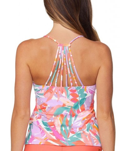 Juniors' Noumea Textured Tankini Top Miami Nights Multi $26.40 Swimsuits