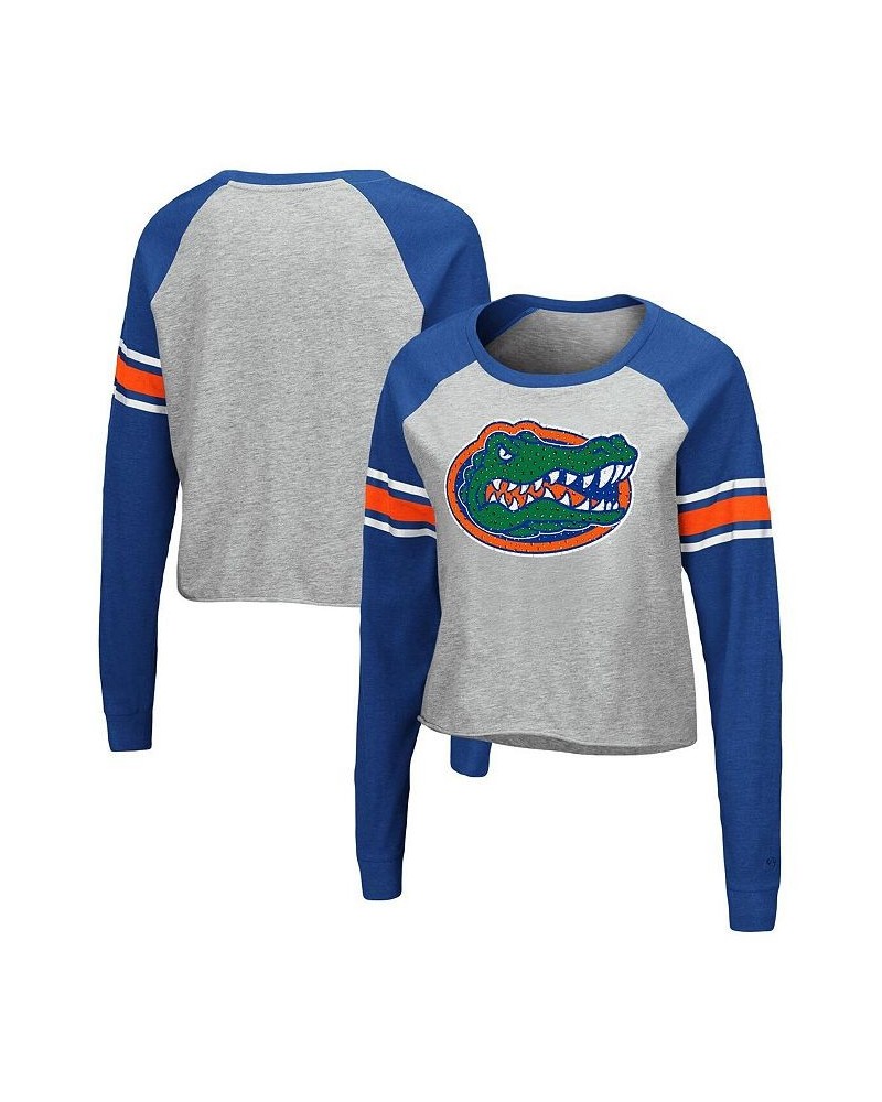 Women's Heathered Gray and Royal Florida Gators Decoder Pin Raglan Long Sleeve T-shirt Heathered Gray, Royal $25.00 Tops