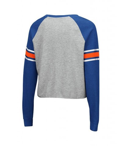 Women's Heathered Gray and Royal Florida Gators Decoder Pin Raglan Long Sleeve T-shirt Heathered Gray, Royal $25.00 Tops