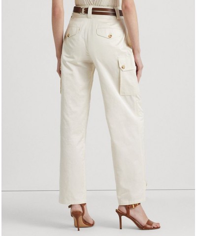 Women's Shantung Wide-Leg Cargo Pants Mascarpone Cream $68.45 Pants