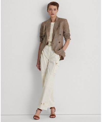 Women's Shantung Wide-Leg Cargo Pants Mascarpone Cream $68.45 Pants