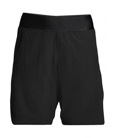 Women's 9" Quick Dry Elastic Waist Modest Board Shorts Swim Cover-up Shorts Black $29.23 Swimsuits
