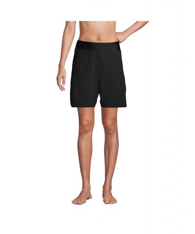 Women's 9" Quick Dry Elastic Waist Modest Board Shorts Swim Cover-up Shorts Black $29.23 Swimsuits