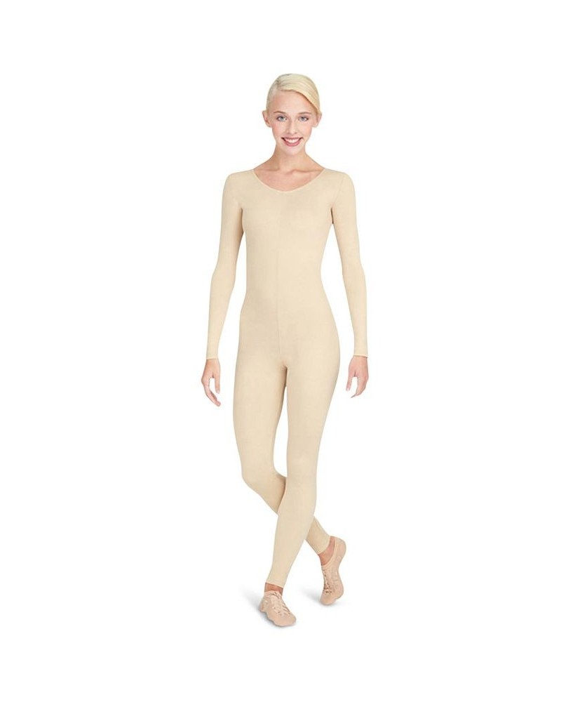 Long Sleeve Unitard Tan/Beige $30.66 Tops