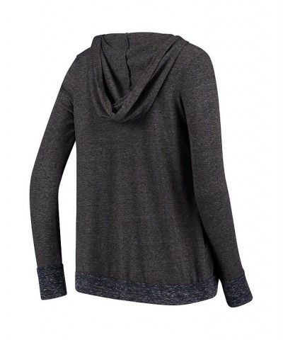 Women's Charcoal Cal Bears Steeplechase Open Hooded Tri-Blend Cardigan Gray $28.49 Sweaters