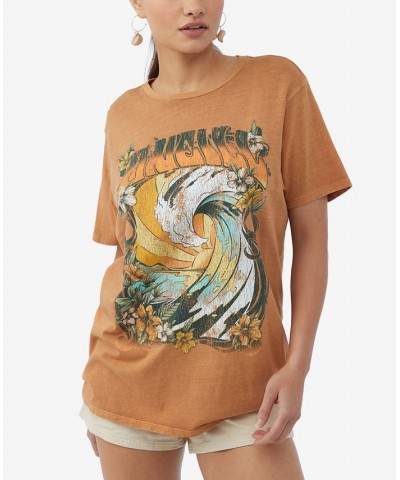 Juniors' North Shore Oversized T-Shirt Golden Brown $18.90 Tops