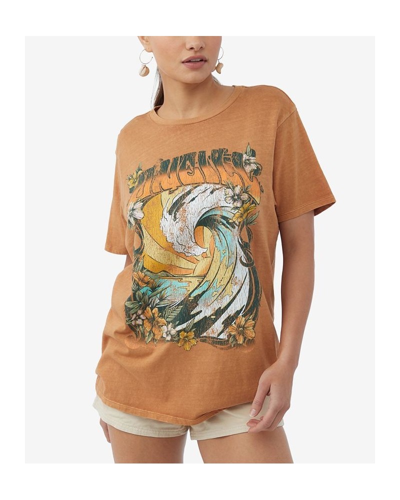 Juniors' North Shore Oversized T-Shirt Golden Brown $18.90 Tops