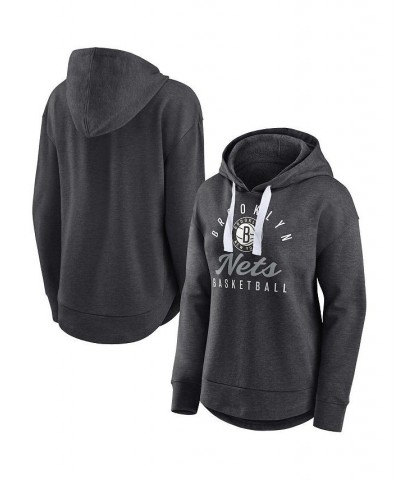 Women's Branded Heather Charcoal Brooklyn Nets Iconic Distribution Pullover Hoodie Heather Charcoal $33.75 Sweatshirts