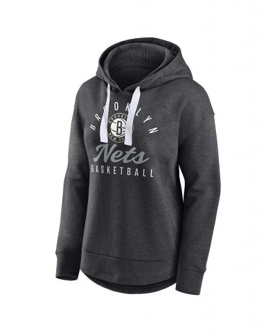 Women's Branded Heather Charcoal Brooklyn Nets Iconic Distribution Pullover Hoodie Heather Charcoal $33.75 Sweatshirts