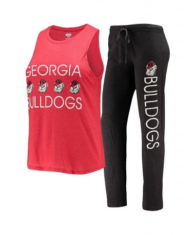 Women's Black Red Georgia Bulldogs Tank Top and Pants Sleep Set Black, Red $29.90 Pajama