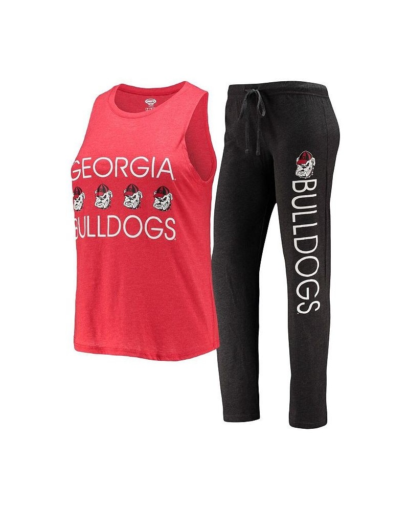 Women's Black Red Georgia Bulldogs Tank Top and Pants Sleep Set Black, Red $29.90 Pajama