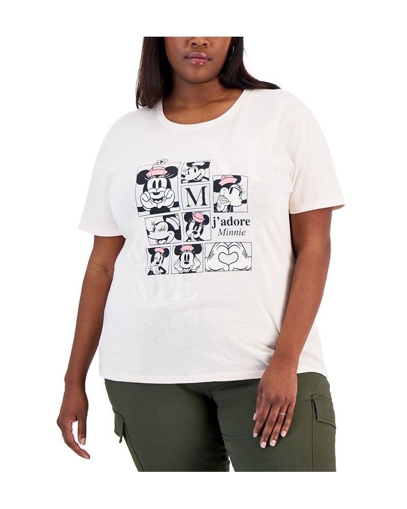 Trendy Plus Size Crewneck J'Adore Minnie Mouse T-Shirt Soft Pink $11.50 Tops