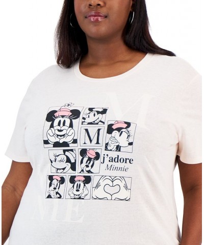 Trendy Plus Size Crewneck J'Adore Minnie Mouse T-Shirt Soft Pink $11.50 Tops