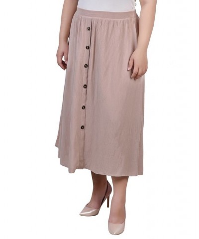 Plus Size Knee Length A-Line Skirt Tan/Beige $17.04 Skirts