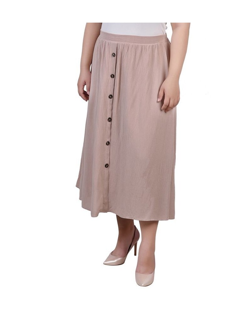 Plus Size Knee Length A-Line Skirt Tan/Beige $17.04 Skirts