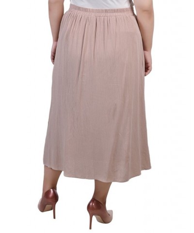 Plus Size Knee Length A-Line Skirt Tan/Beige $17.04 Skirts