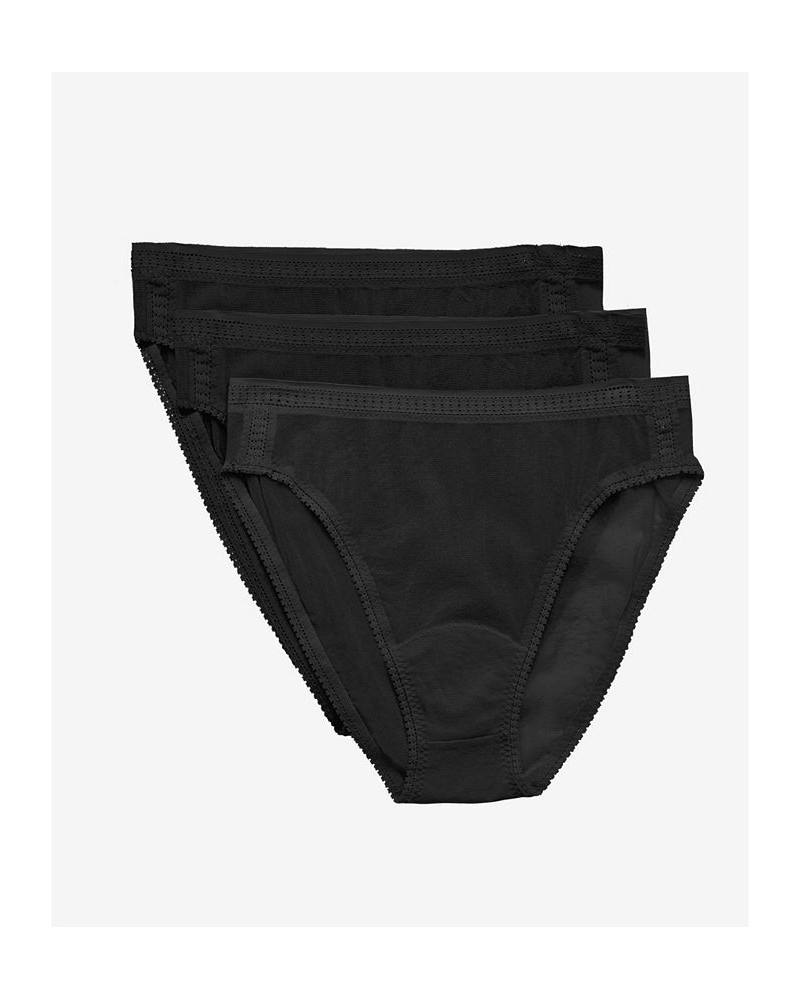 Women's Mesh Hi Cut Brief Pack of 3 Black $34.22 Panty