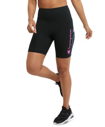 Women's Authentic Graphic High Rise Bike Shorts Black $19.18 Shorts