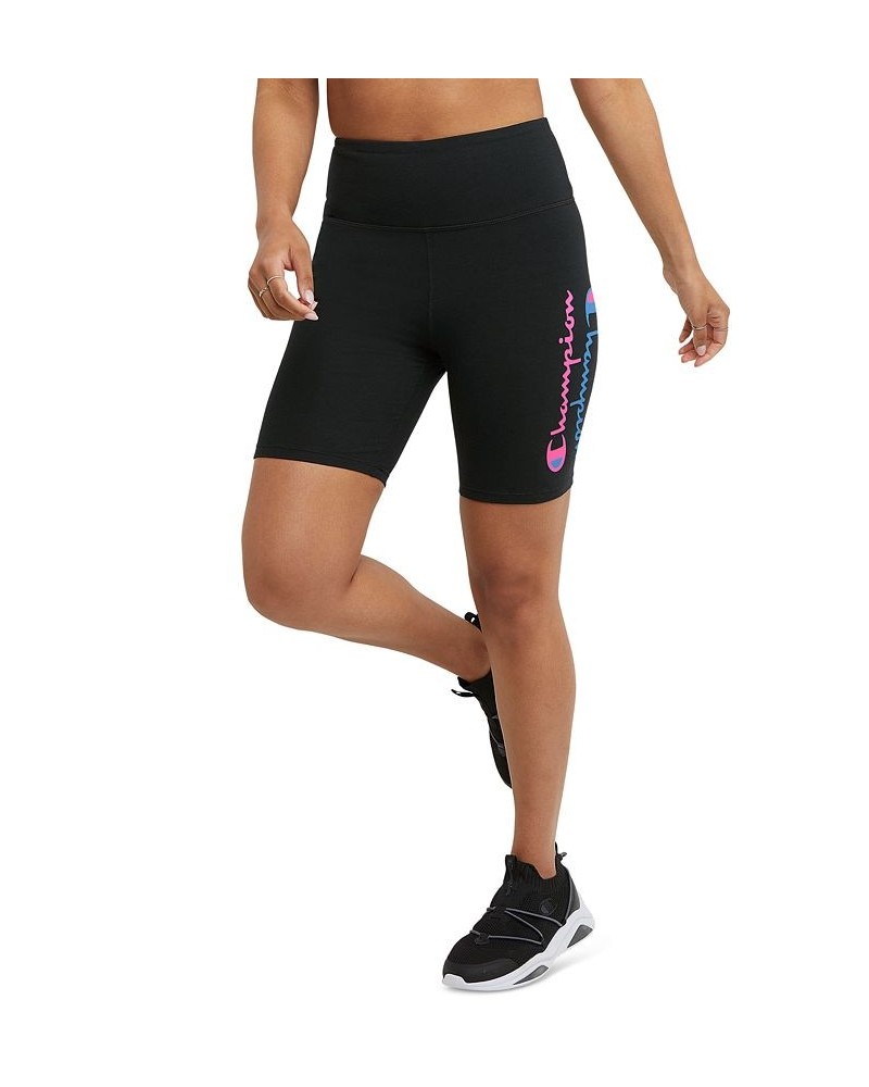 Women's Authentic Graphic High Rise Bike Shorts Black $19.18 Shorts