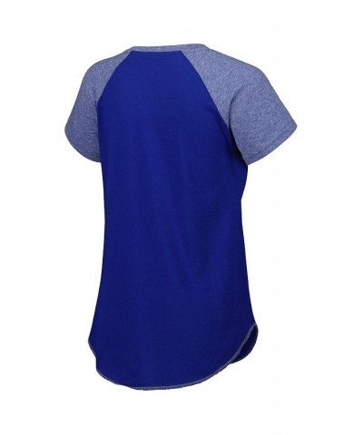 Women's Blue Tampa Bay Lightning Grand Slam Raglan Notch Neck T-shirt Blue $23.84 T-Shirts