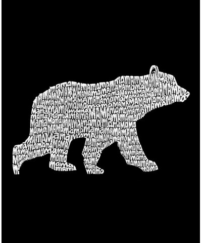 Women's Raglan Word Art Mama Bear T-shirt Black, White $19.36 Tops
