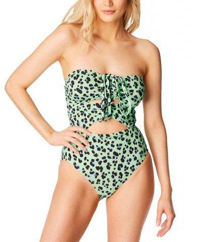 Wild Thing Ruched Keyhole Front One Piece Swimsuit Leopard $39.96 Swimsuits