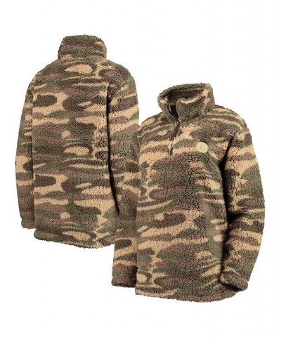 Women's Camo Boston Bruins Sherpa Quarter-Zip Jacket Camo $41.65 Jackets