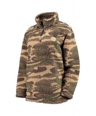 Women's Camo Boston Bruins Sherpa Quarter-Zip Jacket Camo $41.65 Jackets