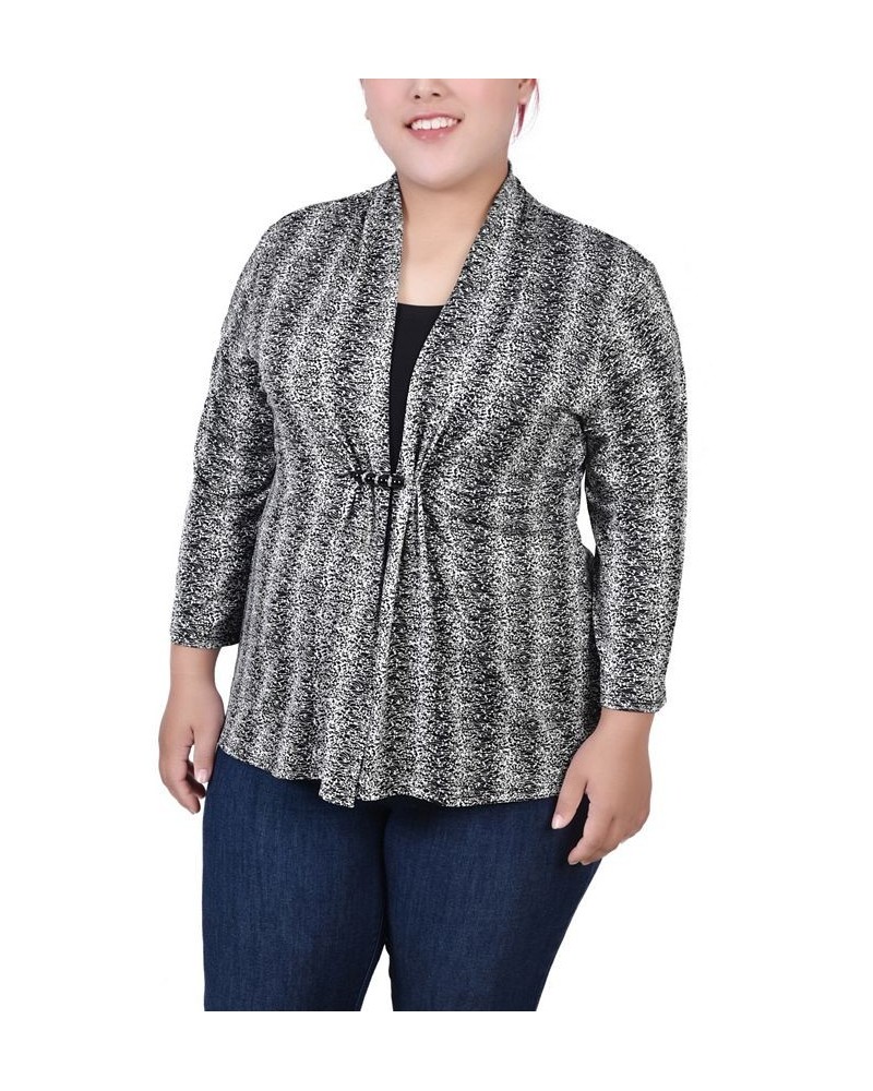 Plus Size 3/4 Sleeve Two-Fer Top Bluffdale $14.31 Tops