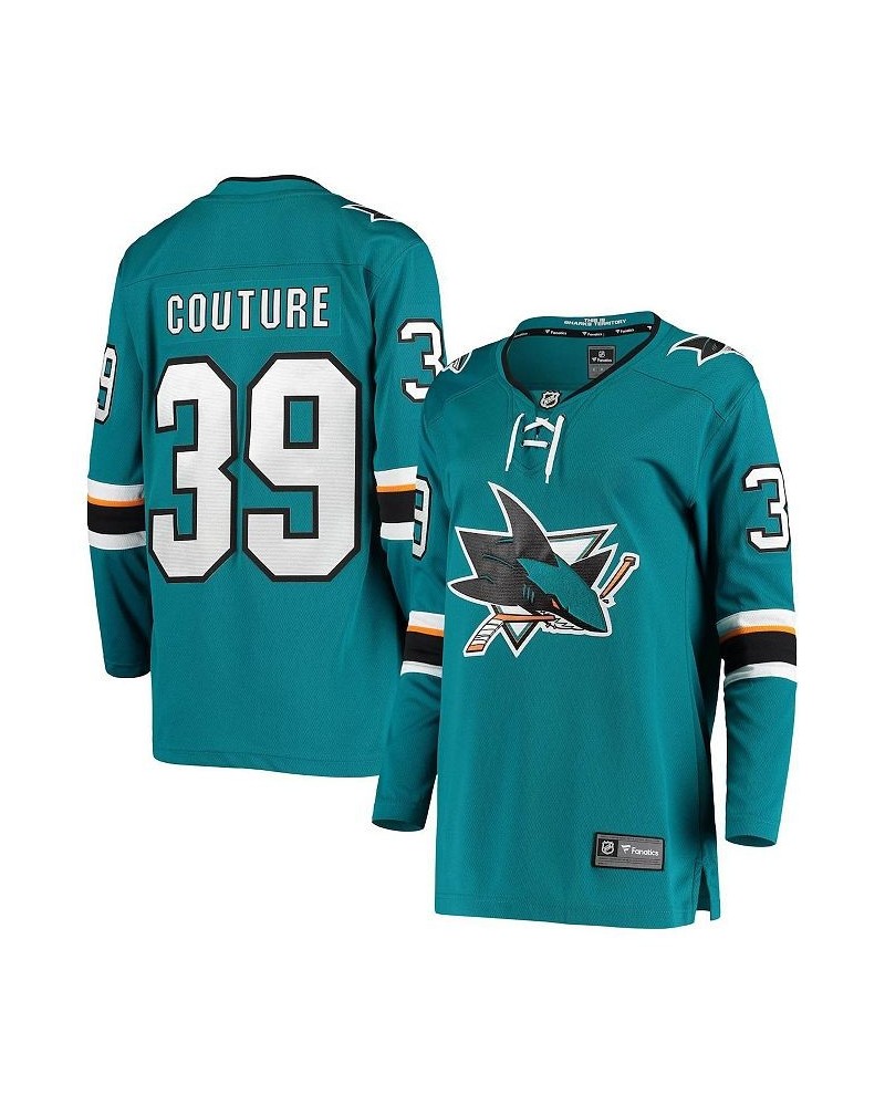 Women's Branded Logan Couture Teal San Jose Sharks Breakaway Home Player Jersey Teal $73.60 Jersey