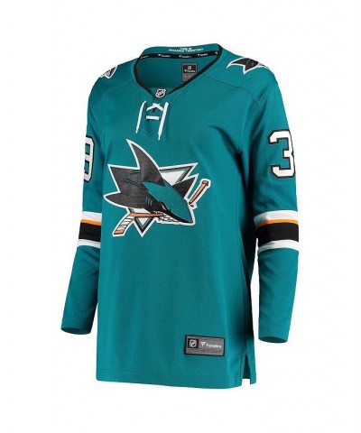 Women's Branded Logan Couture Teal San Jose Sharks Breakaway Home Player Jersey Teal $73.60 Jersey