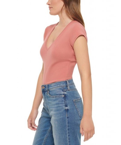 Women's Cap-Sleeve V-Neck Bodysuit Savannah $15.16 Tops