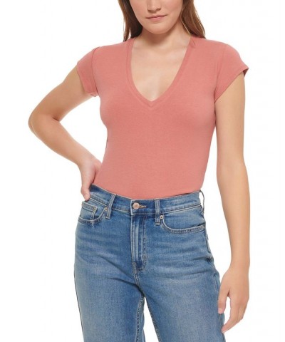 Women's Cap-Sleeve V-Neck Bodysuit Savannah $15.16 Tops