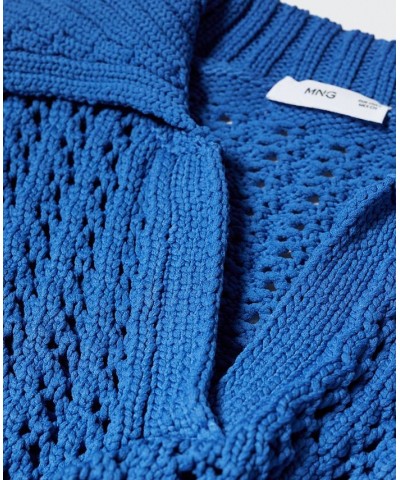 Women's Polo Neck Sweater Blue $43.20 Sweaters