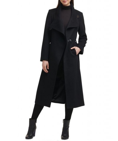 Women's Asymmetric Belted Maxi Coat Black $75.00 Coats