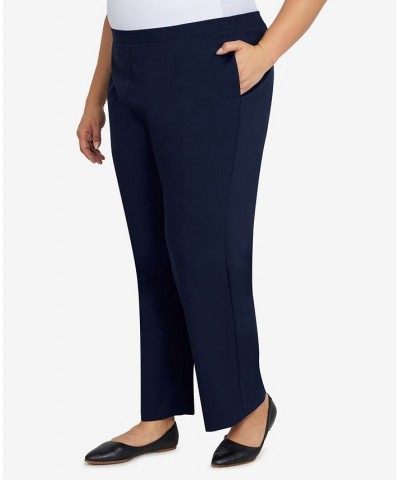 Plus Size Picture Perfect Microfiber Twill Regular Length Pants Blue $32.39 Pants