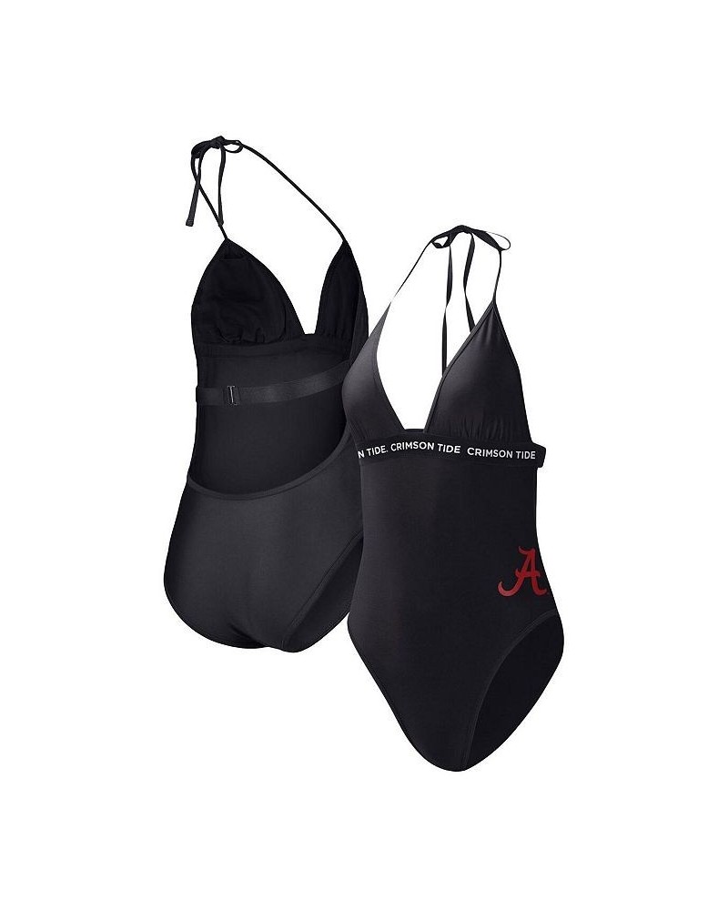 Women's Black Alabama Crimson Tide Full Count One-Piece Swimsuit Black $33.14 Swimsuits